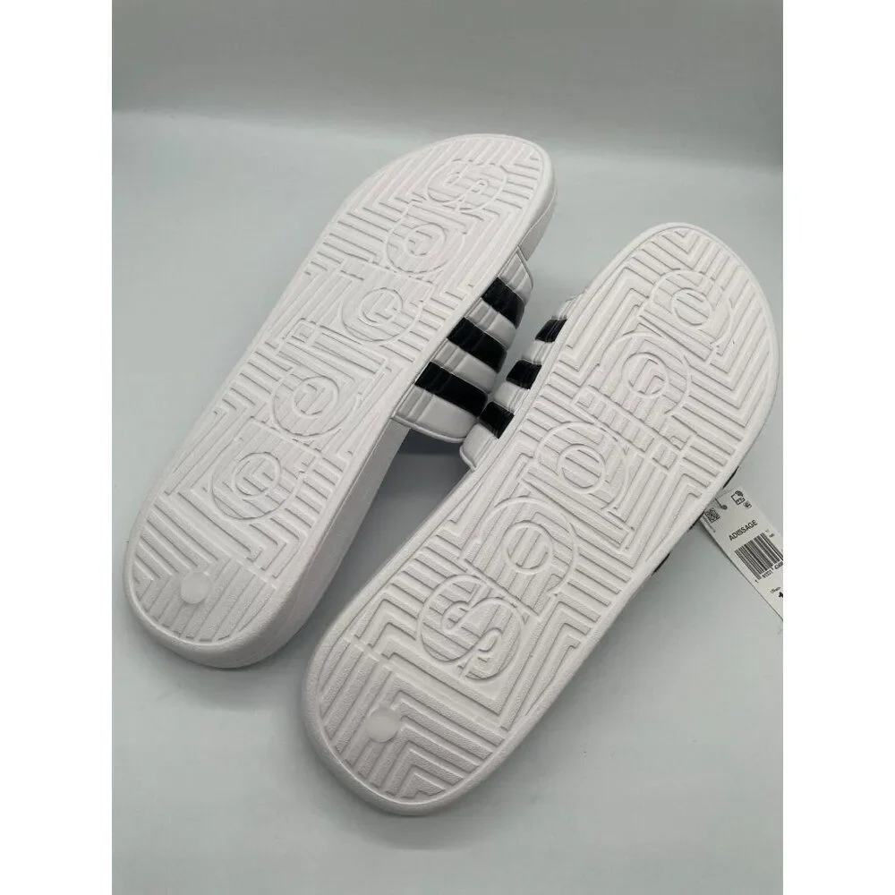 Adidas Adissage F35573 Men's US 17 Slide Sandals‎ Cloud White Core Black Slip On